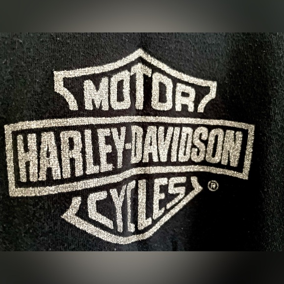 *sold* Vintage Harley Davidson Black long Sleeve Jersey with Silver Sparkle - Picture 5 of 7